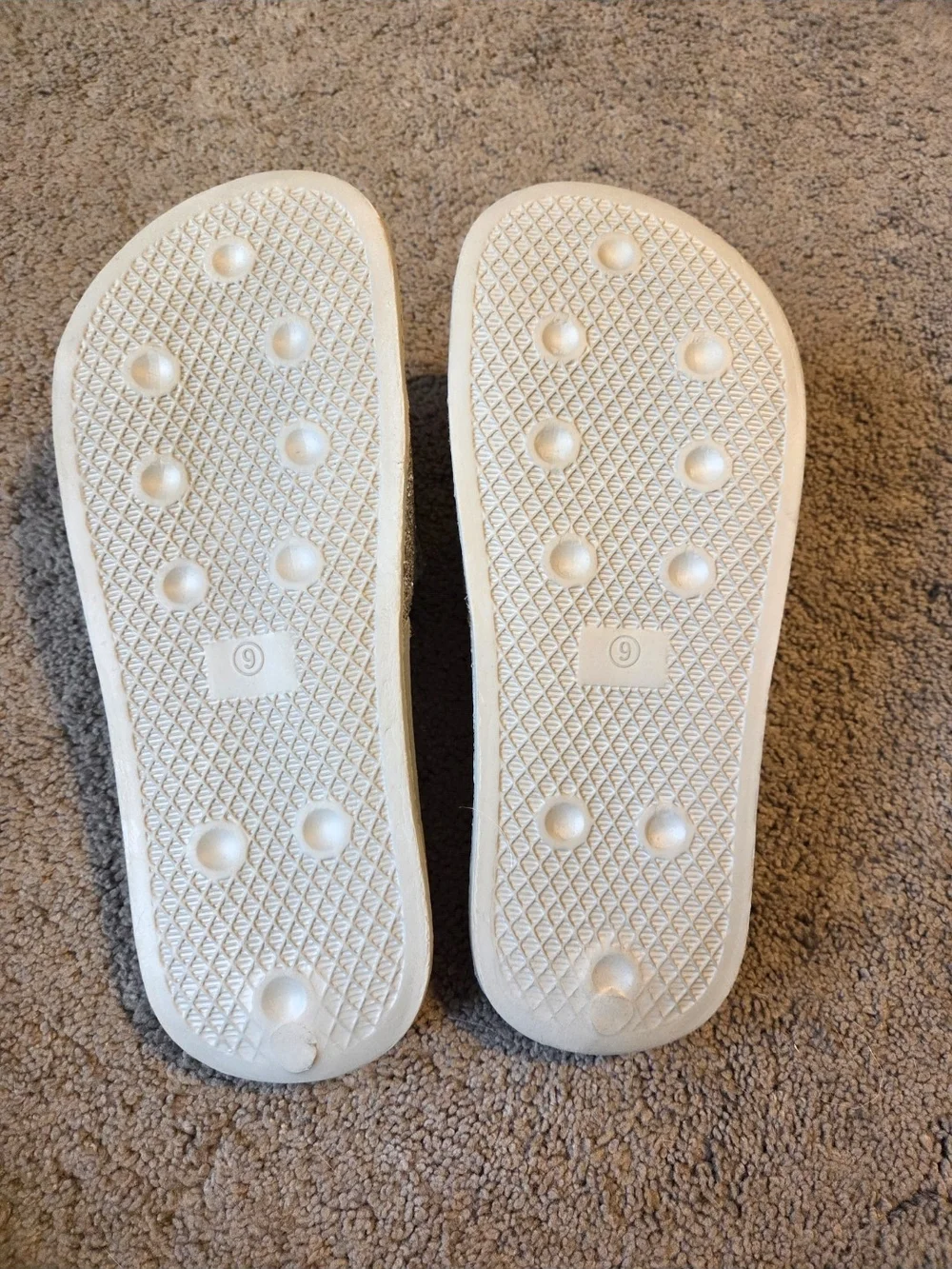 Just Be Silver Sparkly Glitter Slide Sandals Size 9